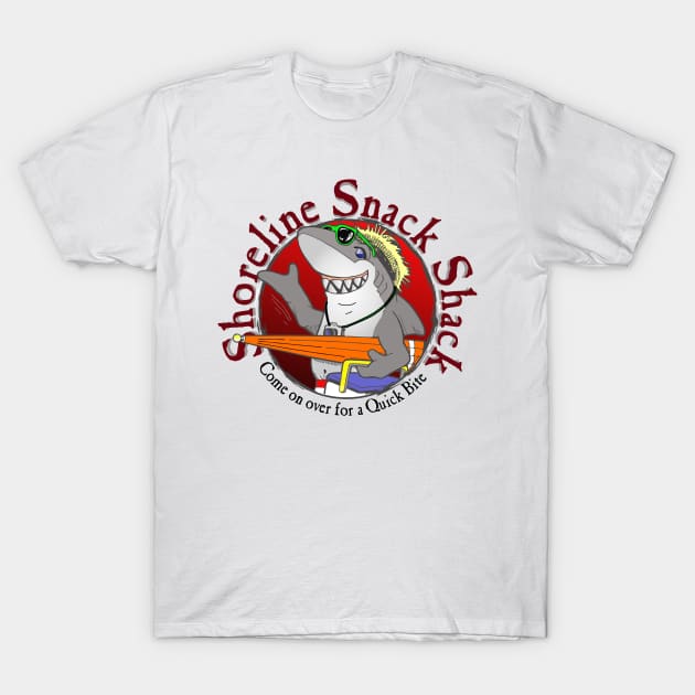 Vintage Classic Beach Store Logo Shoreline Snack Shack T-Shirt by Bartlett Art Works